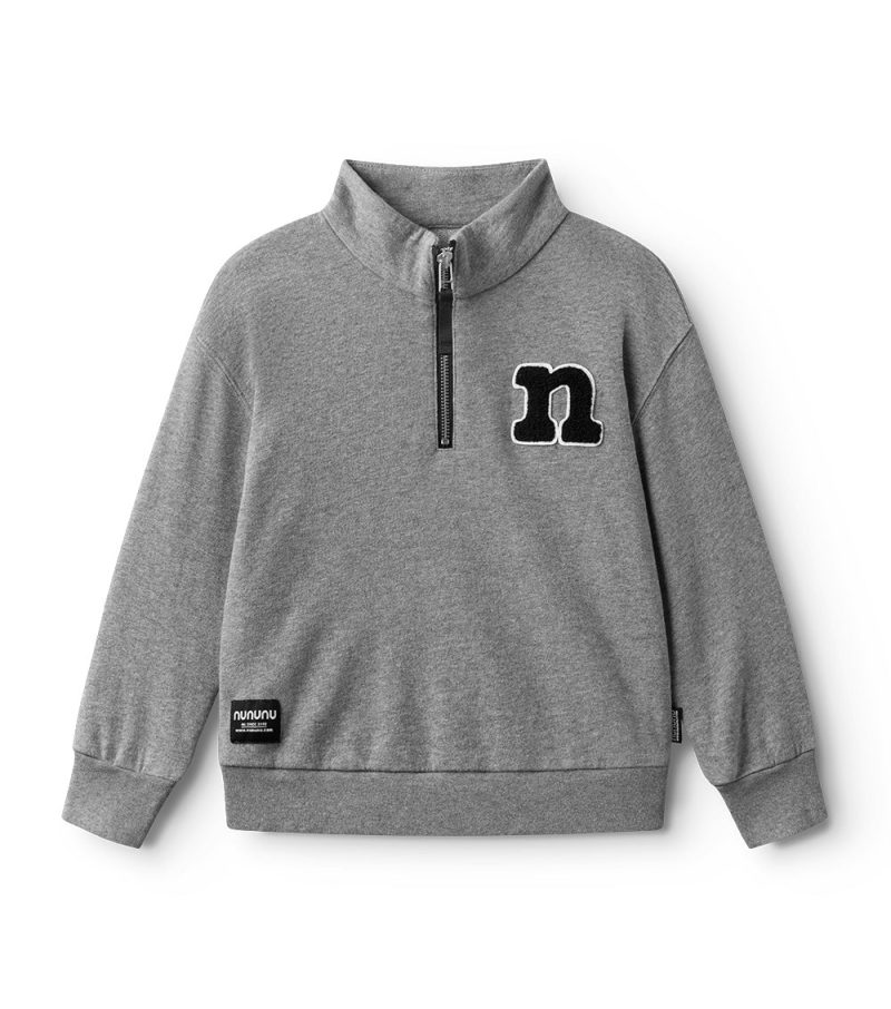 12 zip letter sweatshirt heather grey 724702