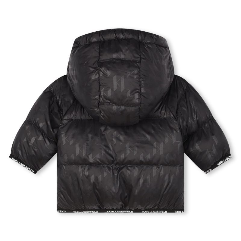 baby boy puffer jacket with kl monogram black 725204