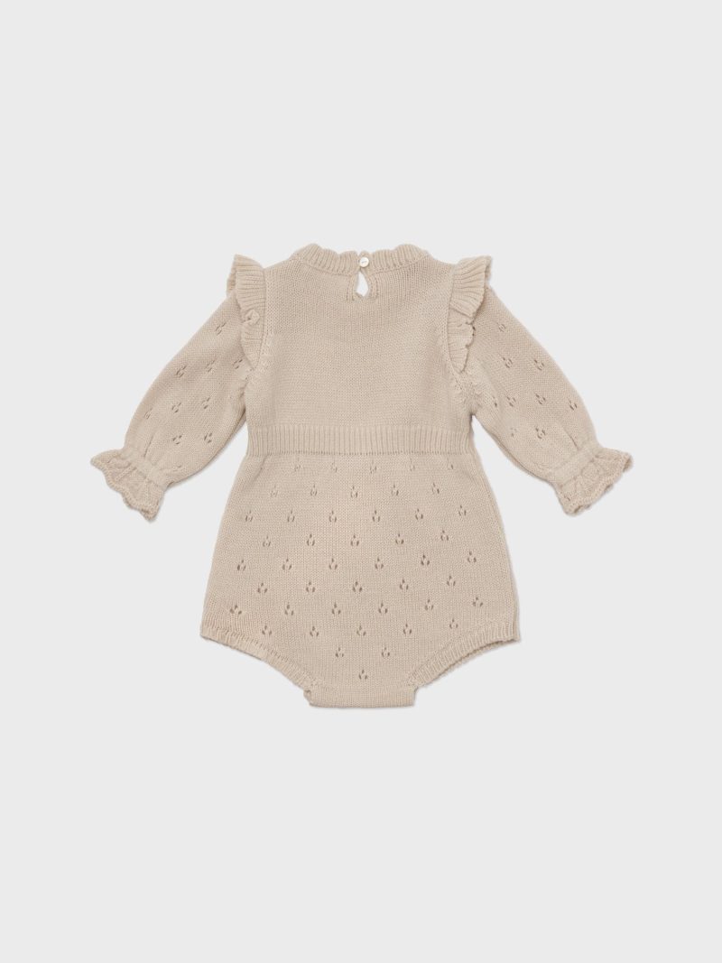 baby lena knit romper beige 781620