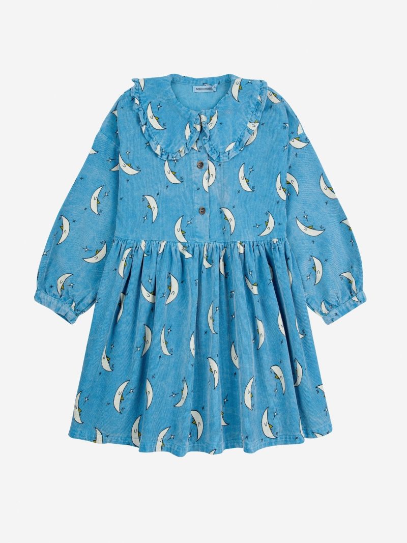 beneath the moon all over ranglan sleeves woven dress light blue 543292