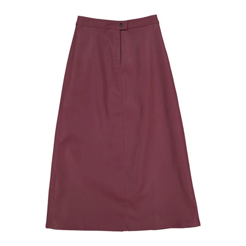 bright umber leather maxi skirt umber 259802