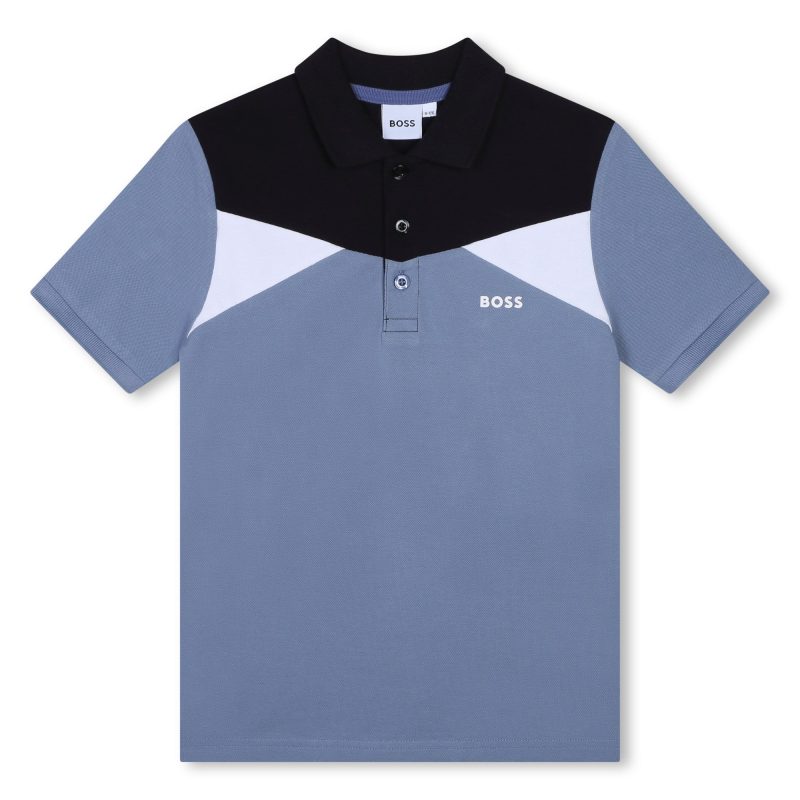 color block ss polo blue 366582