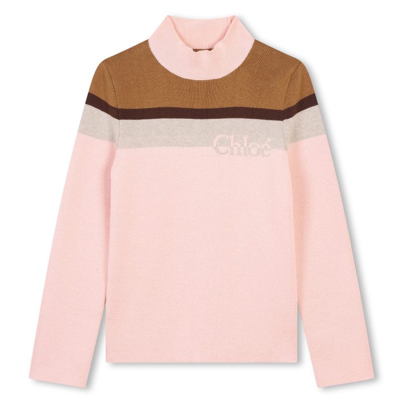 colorblock knit sweater pink wash pink 420853