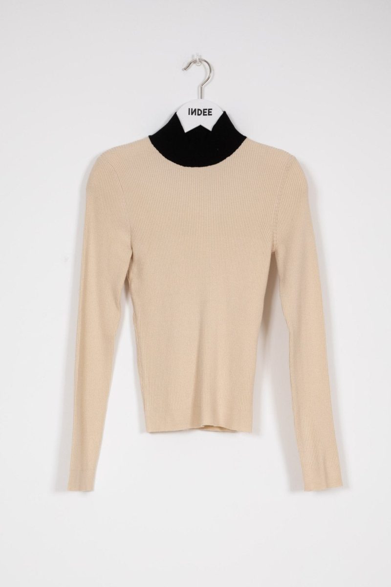 fine ribbed knit turtleneck off white 333659