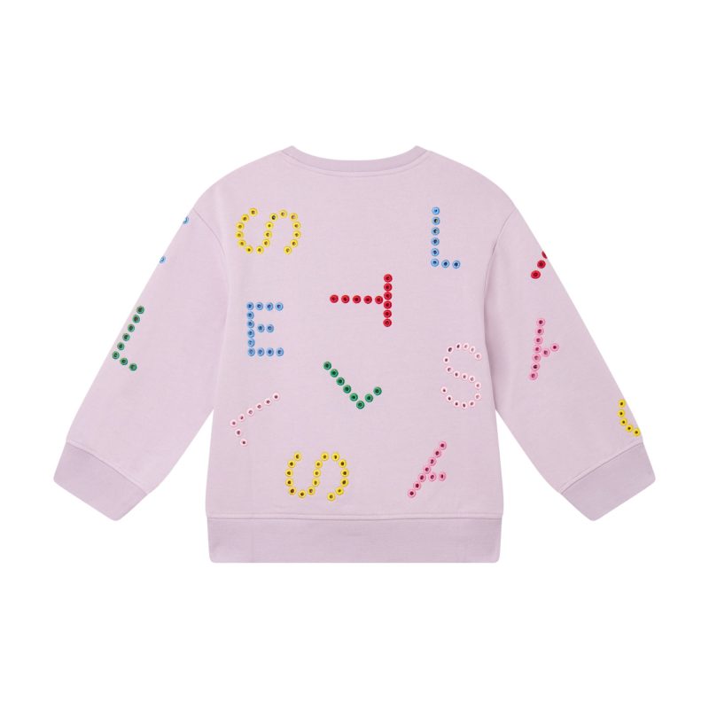 girl sweatshirt with perforated embro stella logo pink 405661