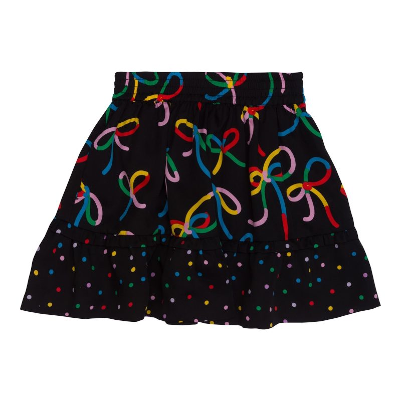 girls bows skirt with polka dot prints black 519548