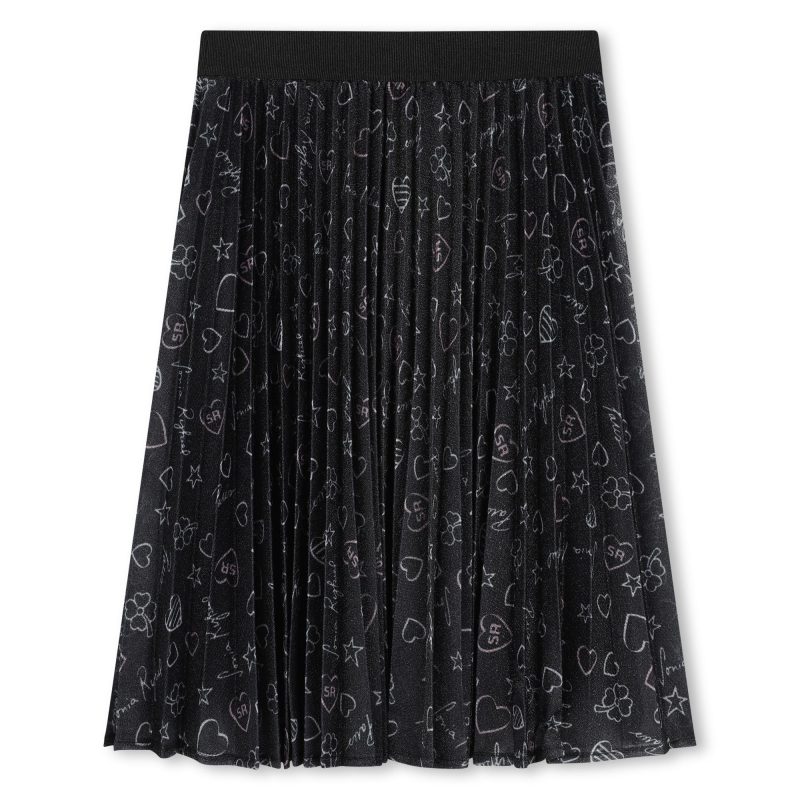 glitter pleated skirt black 221347