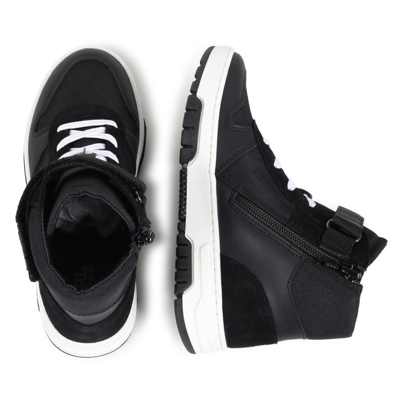 high top sneaker with karl branded print black 327054