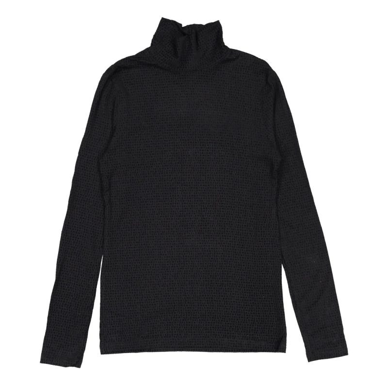 jet black velvet logo turtleneck black 110782