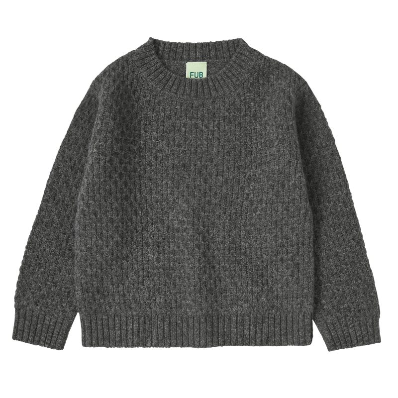 lambswool crew grey melange 336606