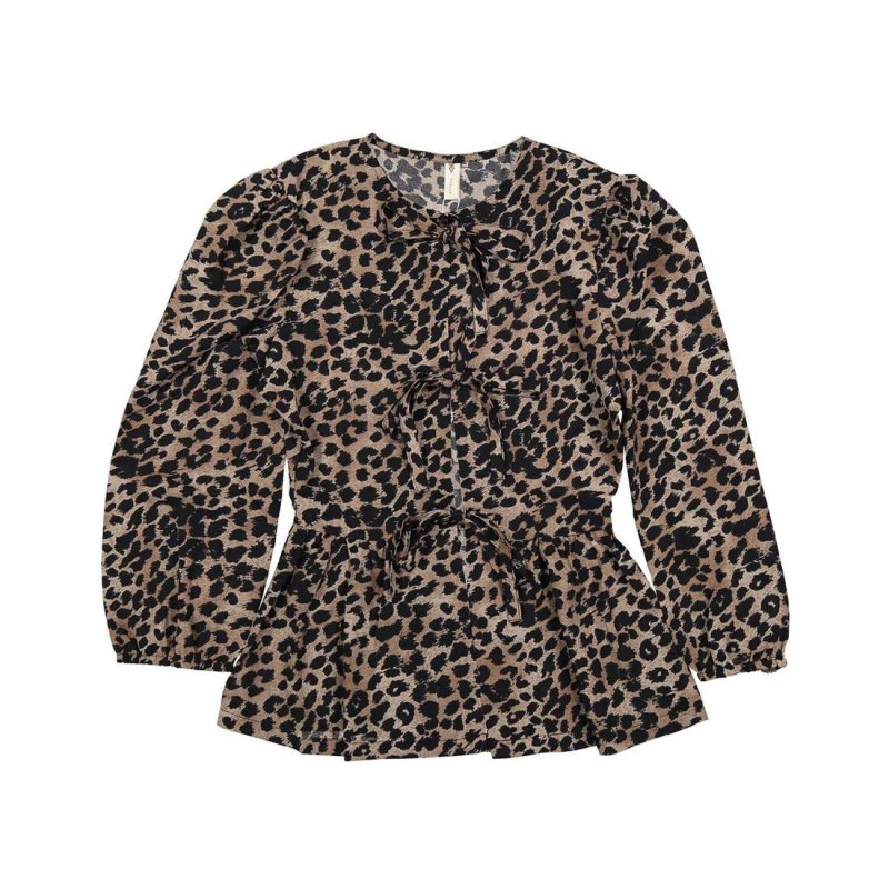 leopard tie blouse 284015