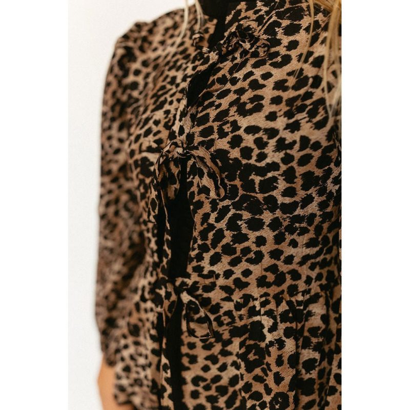 leopard tie blouse 446718