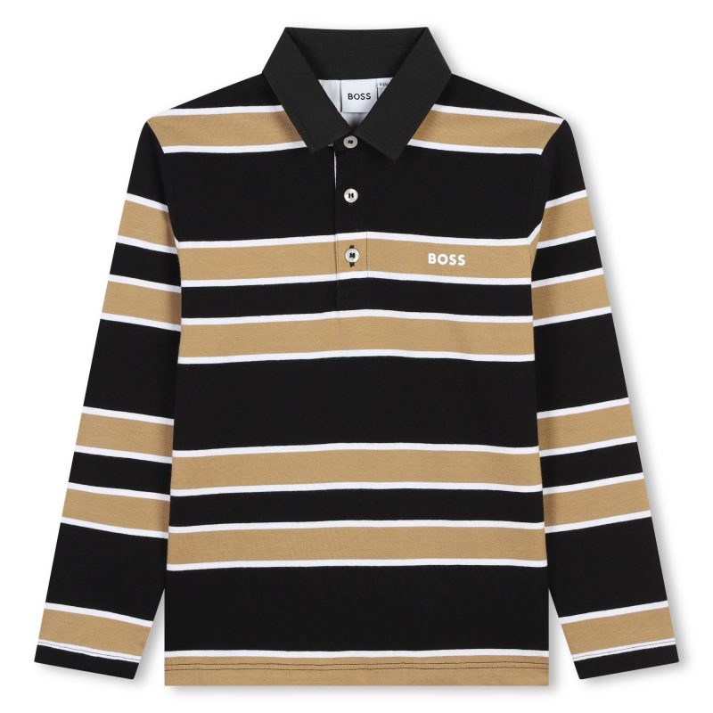 ls stripped polo black 104972