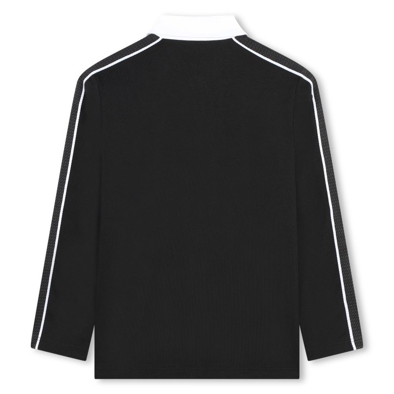 mini me ls white collar polo black 760933