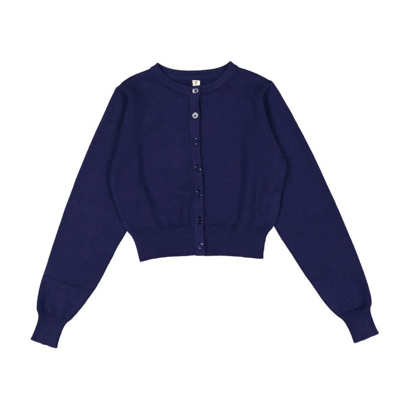 navy knit crop cardigan navy 755338