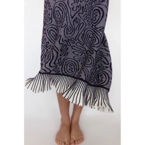 navy swirl print ruffle skirt navy 690547