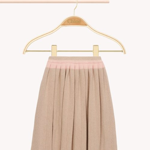 pleated skirt beige marl 362726