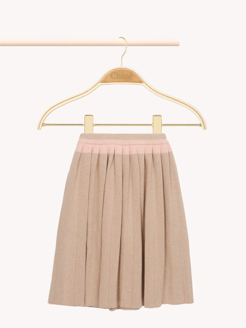 pleated skirt beige marl 362726