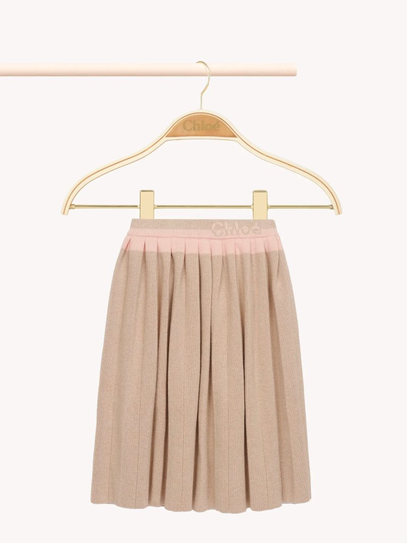 pleated skirt beige marl 914480