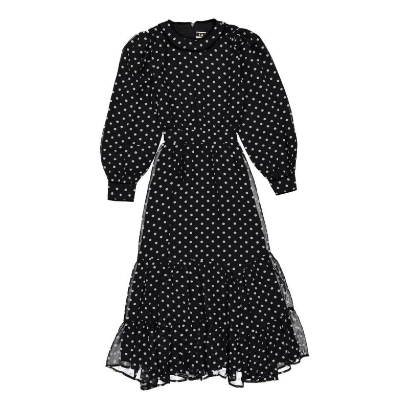 polka dot dress black 378720