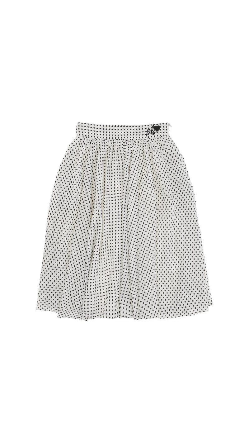 polka dot skirt wht blk 471670