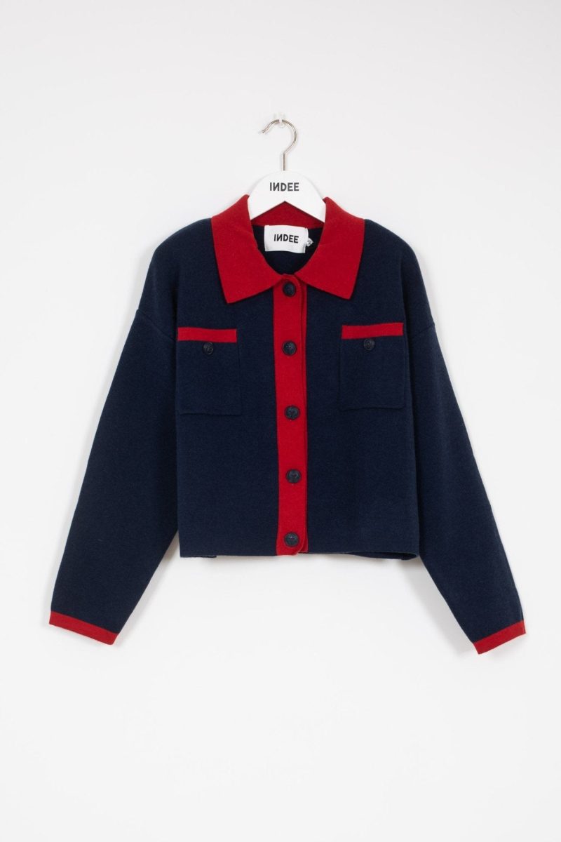 polo knit cardigan navy 607829