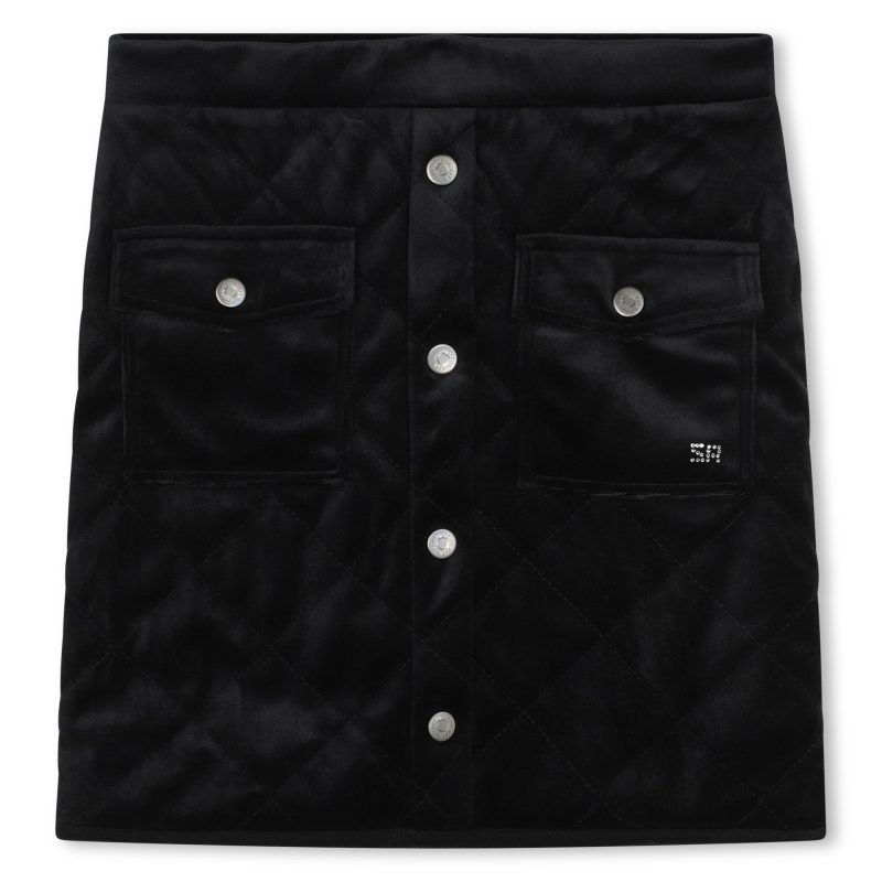 quilted velour skirt black 832665