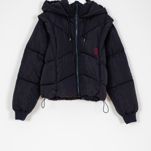 reversible puffer jacket with cap navy 178867