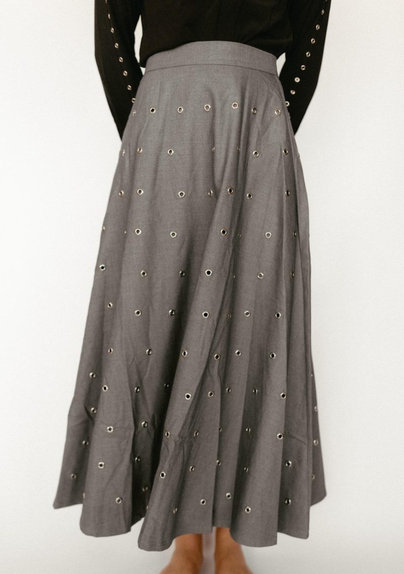 rings grey maxi skirt grey 971630