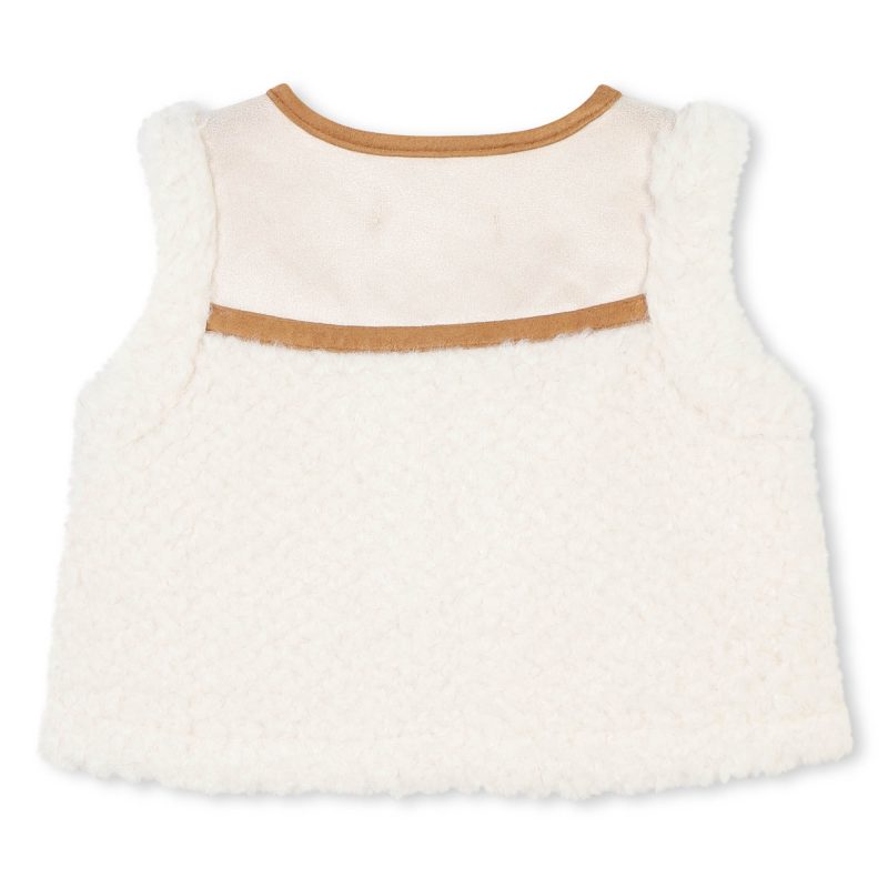 shearling vest off white stone 292691