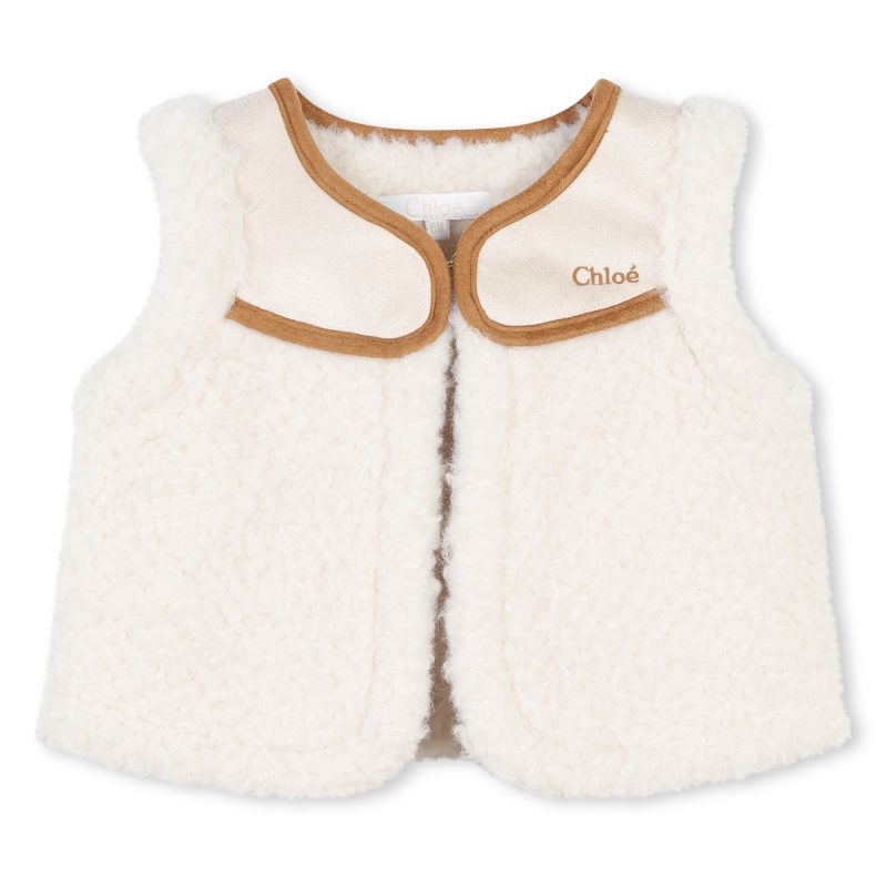 shearling vest off white stone 864643