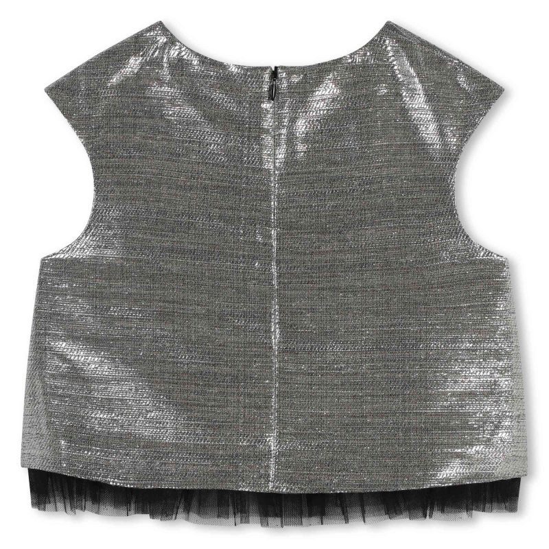 sleeveless blouse with zipped closure silver 733609