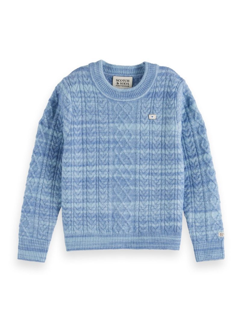 space dyed cable knit pcfc blue 219164